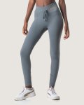 Ribbed Statement LEGGINGS - Grey - Small