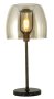 Metal Table Lamp With Cognac Colour Glass -1 X 60W ES/11W Es