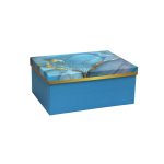 Gift Box Blue & Gold Marble Abstract Size 5 26X19X11CM