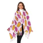 Otvee Women's Fashion Pink Sweet Potatoe Scarves For Winter Long Scarves For Women With Fringe Super Soft Cashmere Feel Scarf Wr