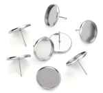 Stainless Steel Round Tray Base Earring Accessories Stud 6PCS - Individuals