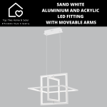 Sand White Aluminium And Acrylic LED Fitting With Moveable Arms