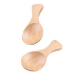 Akoak 2 Pcs MINI Wooden Spoon With Short Handle Perfect Small Jar Of Jam Spices Condiments Sugar Honey Tea Coffee Spoon Kitchen