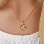 Talia Gold - Tree Necklace Gold Plated 925 Sterling Silver 11MM 45CM Chain