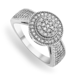 Sterling Silver Cubic Zirconia Radiant Cluster Ring