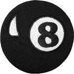 Papapatch 8 Eight Ball Billiards Pool Circle Diy Jacket T-Shirt Sew On Iron On Embroidered Applique Badge Patch IRON-8BALL-03