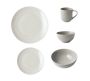 Embossed Lines Light Grey Dinnerware Set Of 16