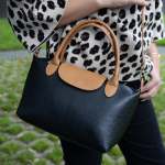 Ricoh Genuine Leather 2-TONE Bag - Black Free
