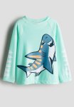Upf 50 Swim Top - Light Green Shark