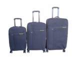 Smte Blue Star 3-PIECE Soft-sided Luggage Set Spinner Wheels Brown Fabric With Keychain