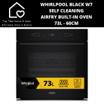 Whirlpool Black W7 Self Cleaning Airfry 73L Built-in Oven - 60CM