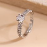 1PC Elegant Ring Inlaid Shining Zirconia Symbol Of Beauty And Elegance Match Daily Outfits Party Accessory Dupes Luxury Jewelry