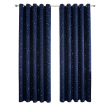 1-PIECE Kids Curtains Blackout With Stars Blue