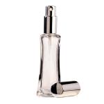25ML Clear Glass Square Base Waisted Perfume Bottle With Silver Spray & Silver Cap 18 410