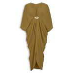 Chartreuse Brooch Kaftan Dress