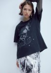Oversized Printed T-Shirt - Grey Multi
