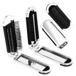Siutaga 2PCS Travel Hair Brush With MINI Mirror Folding Pocket Hair Brush For Women Girls MINI Massage Comb For Gym Trip Purse S