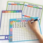 Lachilly Multiplication Division Chart Whiteboard - Double-sided Math Manipulative Lapboard For Students Classroom & Home Learni