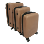 Smte Acesa Hard Shell Wave Elite Suitcase Set 3 Piece Beige With Keychain