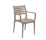 Rimini Chair Slatted Arm – Taupe