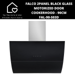 Falco 2PANEL Black Glass Motorized Door Cookerhood - 90CM FAL-90-S03D