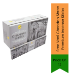 Sandalwood Premium Incense Sticks Chandan Shree Pack Of 12 Warm Woody Smooth & Creamy Fragrance Long-lasting Home Aroma South