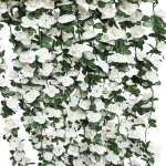 230CM 90.5IN White Artificial Rose Garland For Party Decorations - Wedding Baby Shower Birthday Anniversary Bachelorette Party -