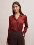 Coco Satin Shirt - 16 Syrah Red