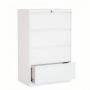 Steel Lateral Vertical 4 Drawer Swan-neck Filing Cabinet - White