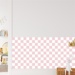 Checkered Panel Wall Sticker- Blossom Pink