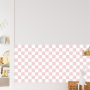 Checkered Panel Wall Sticker- Blossom Pink