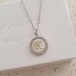 K17 - Initial Letter Necklace A-z Silver Stainless Steel - F