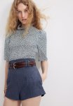 Smocked Blouse - White Patterned