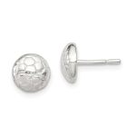 925 Sterling Silver Soccer Ball Stud Earrings