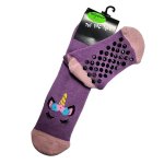 Kids Purple Unicorn Face Long Slipper Socks Medium - Factory Plaza