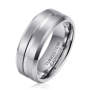 Men's Groove Silver Tungsten Ring OY-R-018 - 8