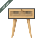 Rattania Black Drawer Pedestal