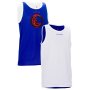 Boys'_slash_girls' Intermediate Reversible Basketball Tank Top - Blue_slash_white - 10 Years