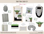 Cot Duvet Bedding Baby Yoda Green Set