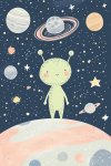 Little Alien Canvas Print - 600MM X 600MM