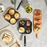 Four Hole Frying Egg Non Stick Pan Frying Egg Hamburger Pan Small Pancake Pan For Restaurant Breakfast Pan Poached Egg Frying Eg
