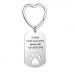 CAS102224 - Personalized Dog Paw Keyring Stainless Steel