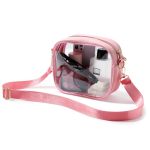 Tobvzoo Clear Purse Crossbody Bag For Women Stadium Approved Small Leather Clear Bag With Adjustable Strap For Concert Sports Ev
