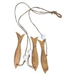 Wooden Fish On Rope Decor 60CM 3 Fish