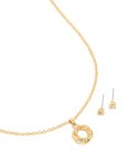 Goldair Gold Plated Diamante Knotted Necklace & Stud Earrings Set