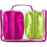 Clicks Atomic 3 Piece Cosmetic Bag Set Lime & Cerise Metallic