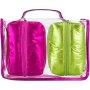 Clicks Atomic 3 Piece Cosmetic Bag Set Lime & Cerise Metallic