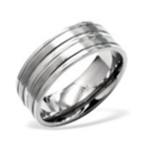 B129-C29065 - Men's High Polish Titanium Ring - Size 8