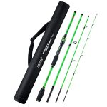 4 Piece Travel Spinning Fishing Rods Portable 4 Sections Lightweight Carbon Fiber Poles M Power Mf Action 8FT Green