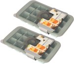Frostmate 2-PACK 15-CUBE Ice Tray Set With Covers 20CM Silicone Ice Cube Tray